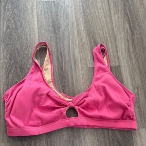 Old Navy Textured Ribbed Pink with Keyhole Detail Bikini Top 4X
